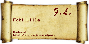Foki Lilla névjegykártya